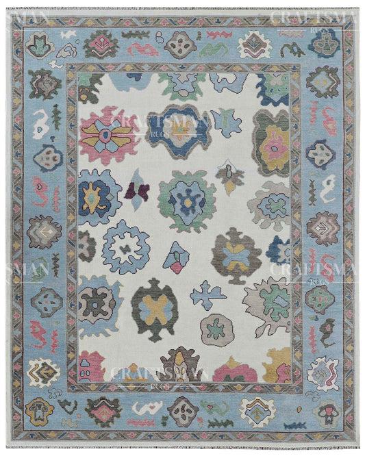 Elvra Wool Hand-Knotted Oushak-Inspired Rug