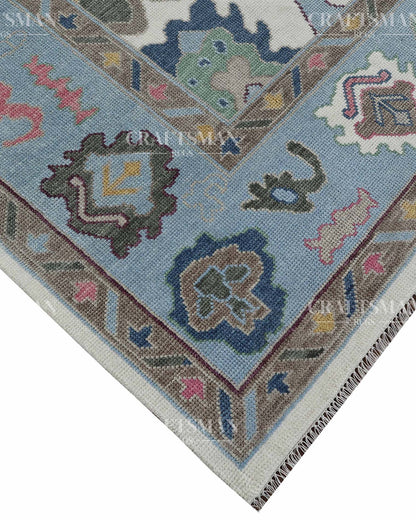 Elvra Wool Hand-Knotted Oushak-Inspired Rug