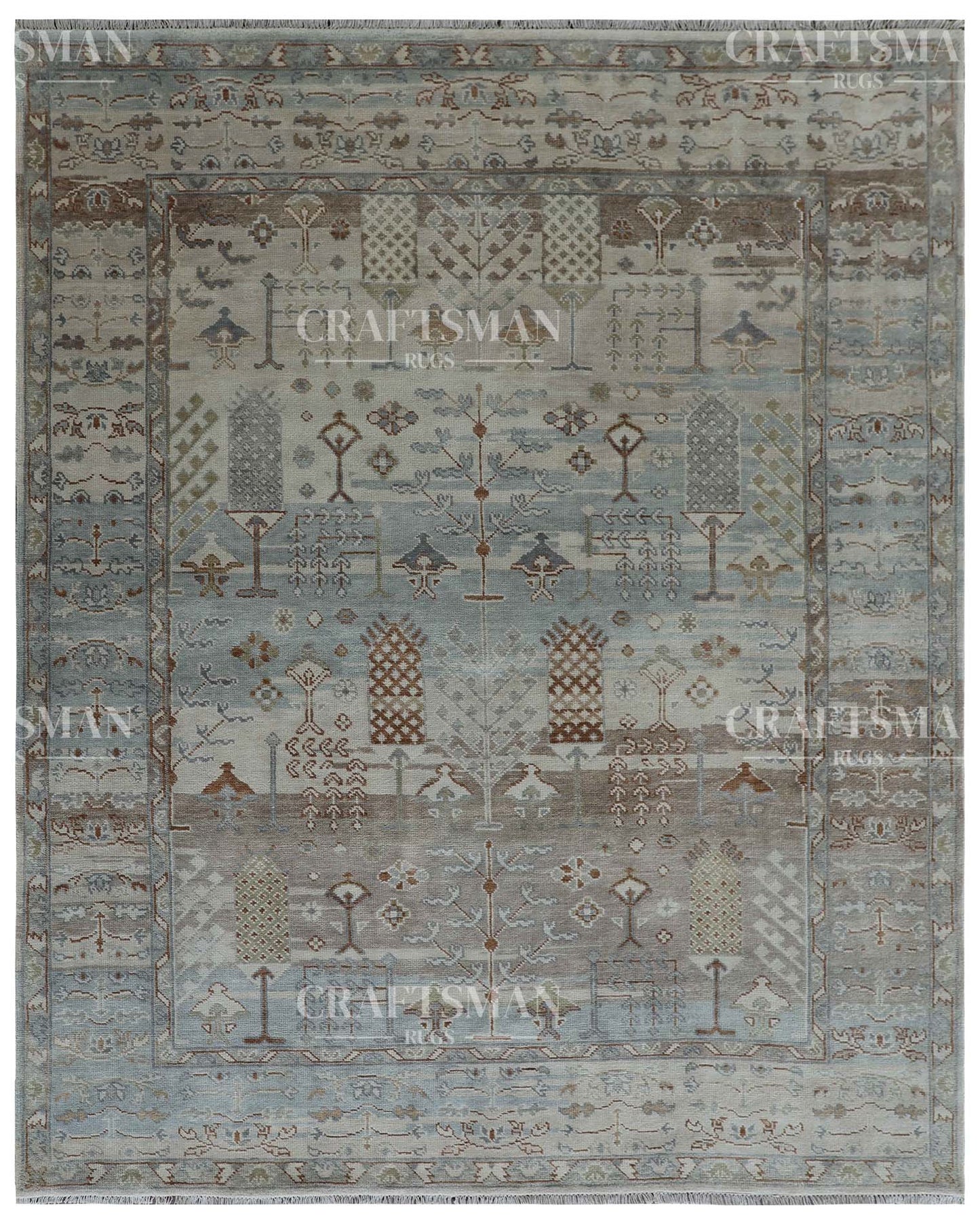 Tavros Wool Hand-Knotted Oushak-Inspired Rug