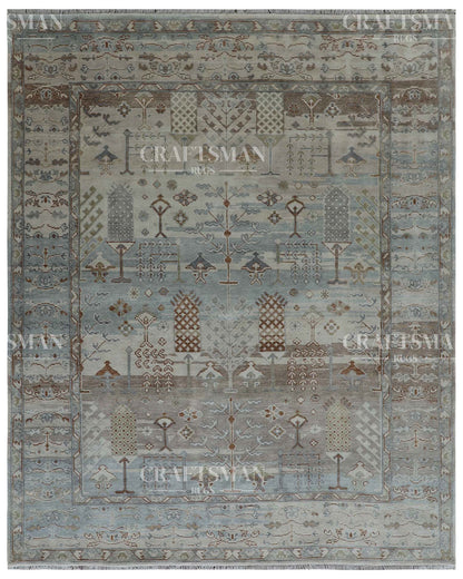 Tavros Wool Hand-Knotted Oushak-Inspired Rug