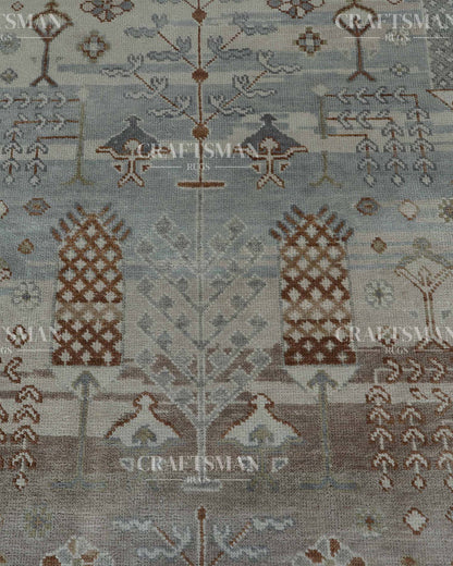 Tavros Wool Hand-Knotted Oushak-Inspired Rug