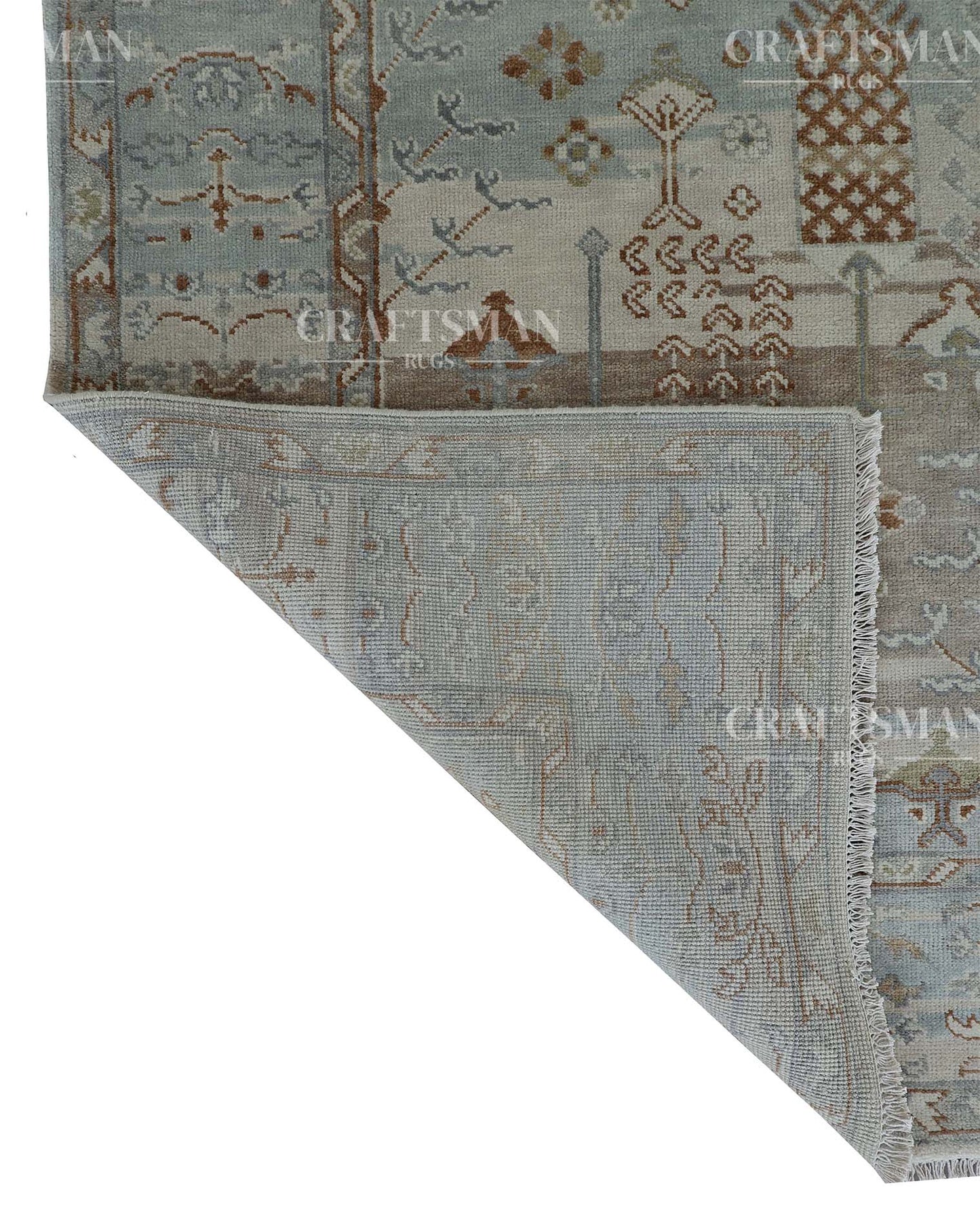 Tavros Wool Hand-Knotted Oushak-Inspired Rug