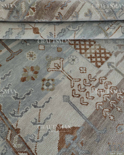 Tavros Wool Hand-Knotted Oushak-Inspired Rug