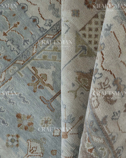 Tavros Wool Hand-Knotted Oushak-Inspired Rug