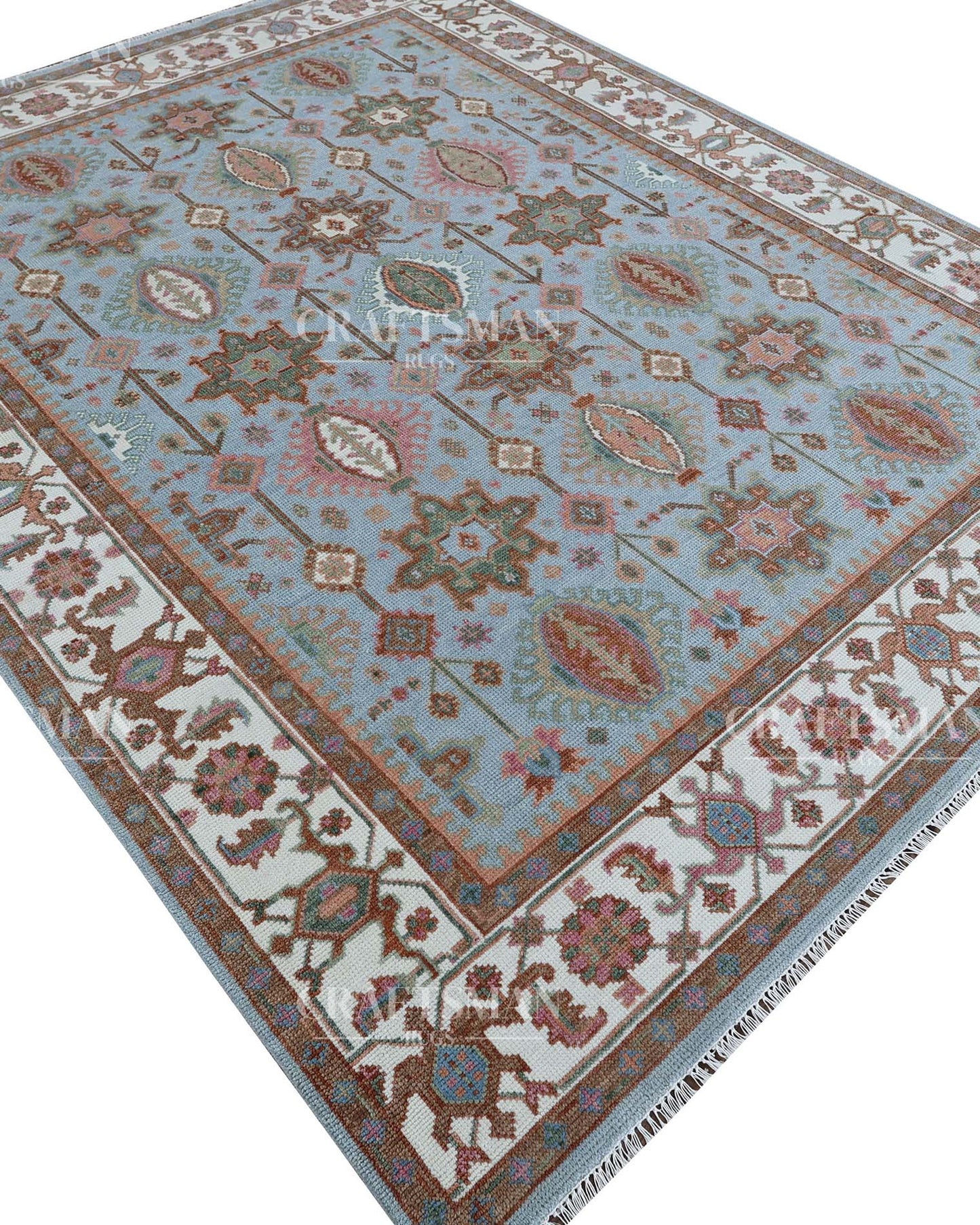 Alvenn Wool Hand-Knotted Oushak-Inspired Rug