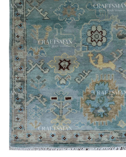 Selvar Wool Hand-Knotted Oushak-Inspired Rug