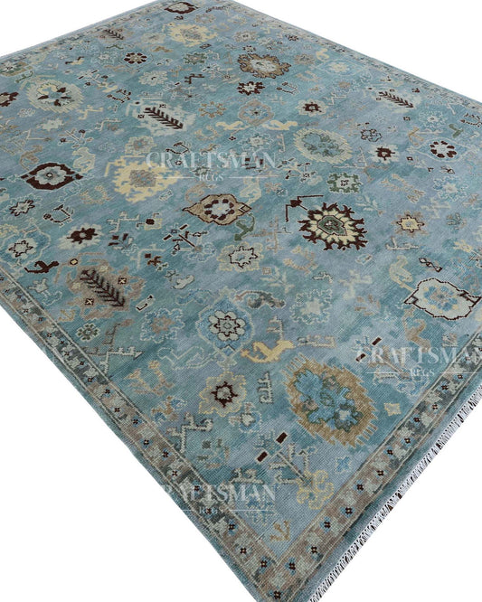 Selvar Wool Hand-Knotted Oushak-Inspired Rug