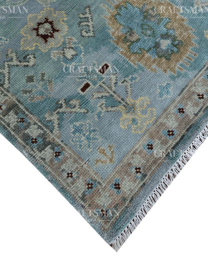 Selvar Wool Hand-Knotted Oushak-Inspired Rug