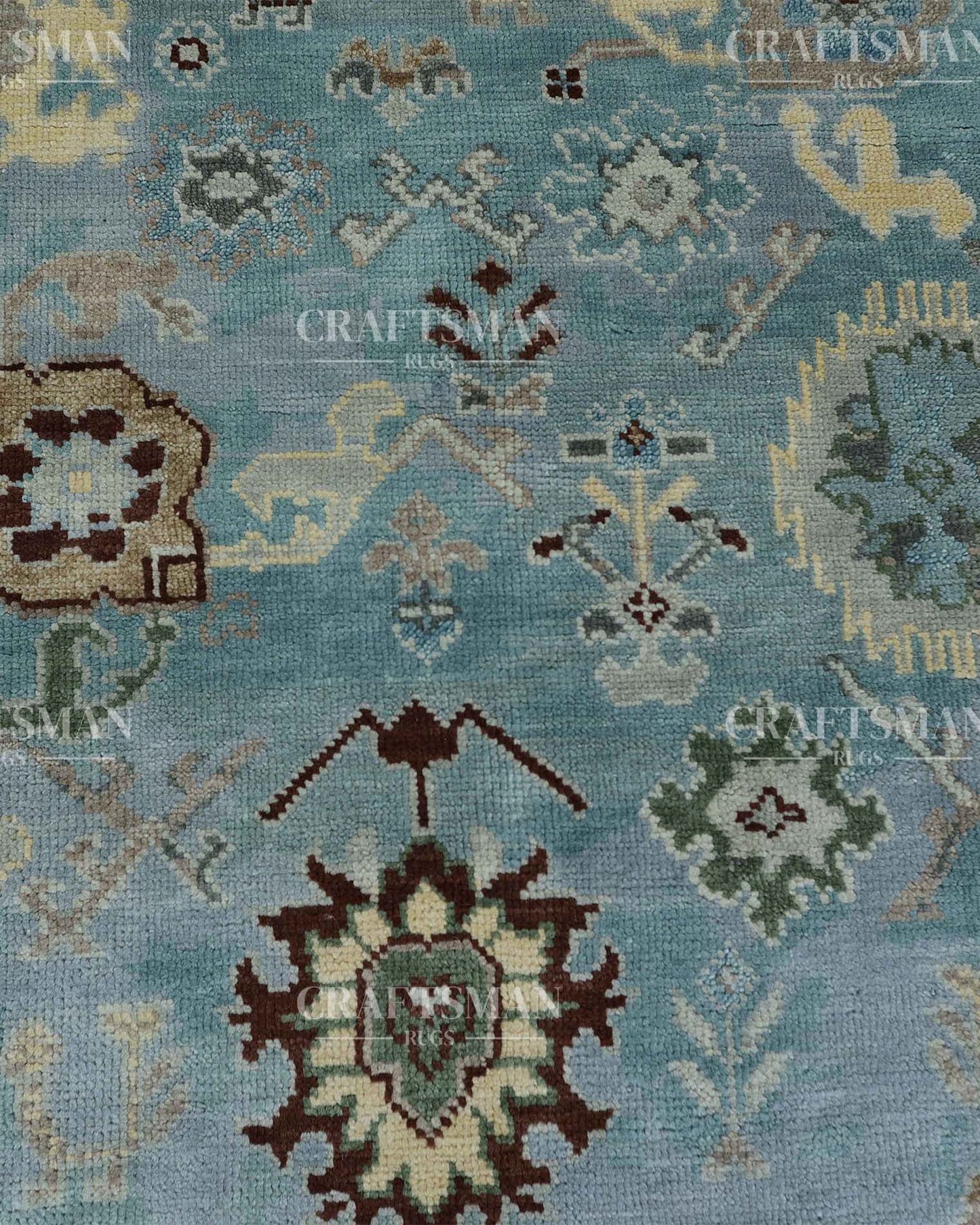 Selvar Wool Hand-Knotted Oushak-Inspired Rug