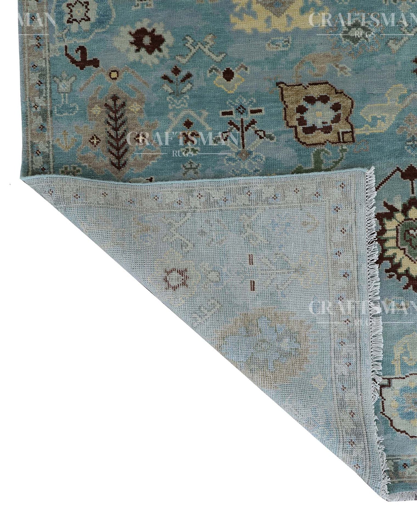 Selvar Wool Hand-Knotted Oushak-Inspired Rug