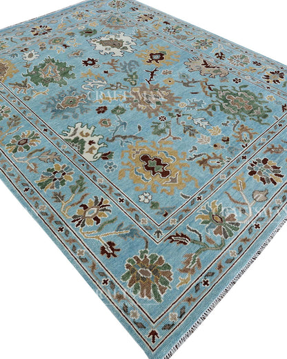 Porvin Wool Hand-Knotted Oushak-Inspired Rug