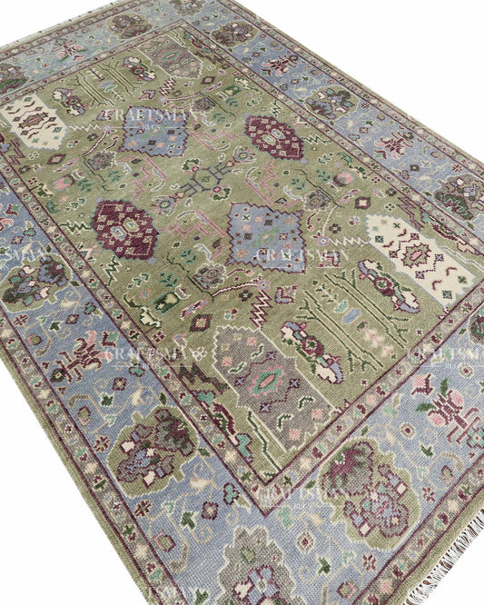 Clayra Wool Hand-Knotted Oushak-Inspired Rug