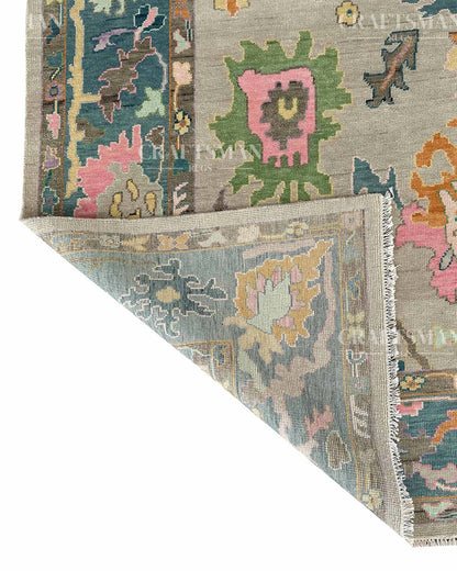 Kadrin Wool Hand-Knotted Oushak-Inspired Rug