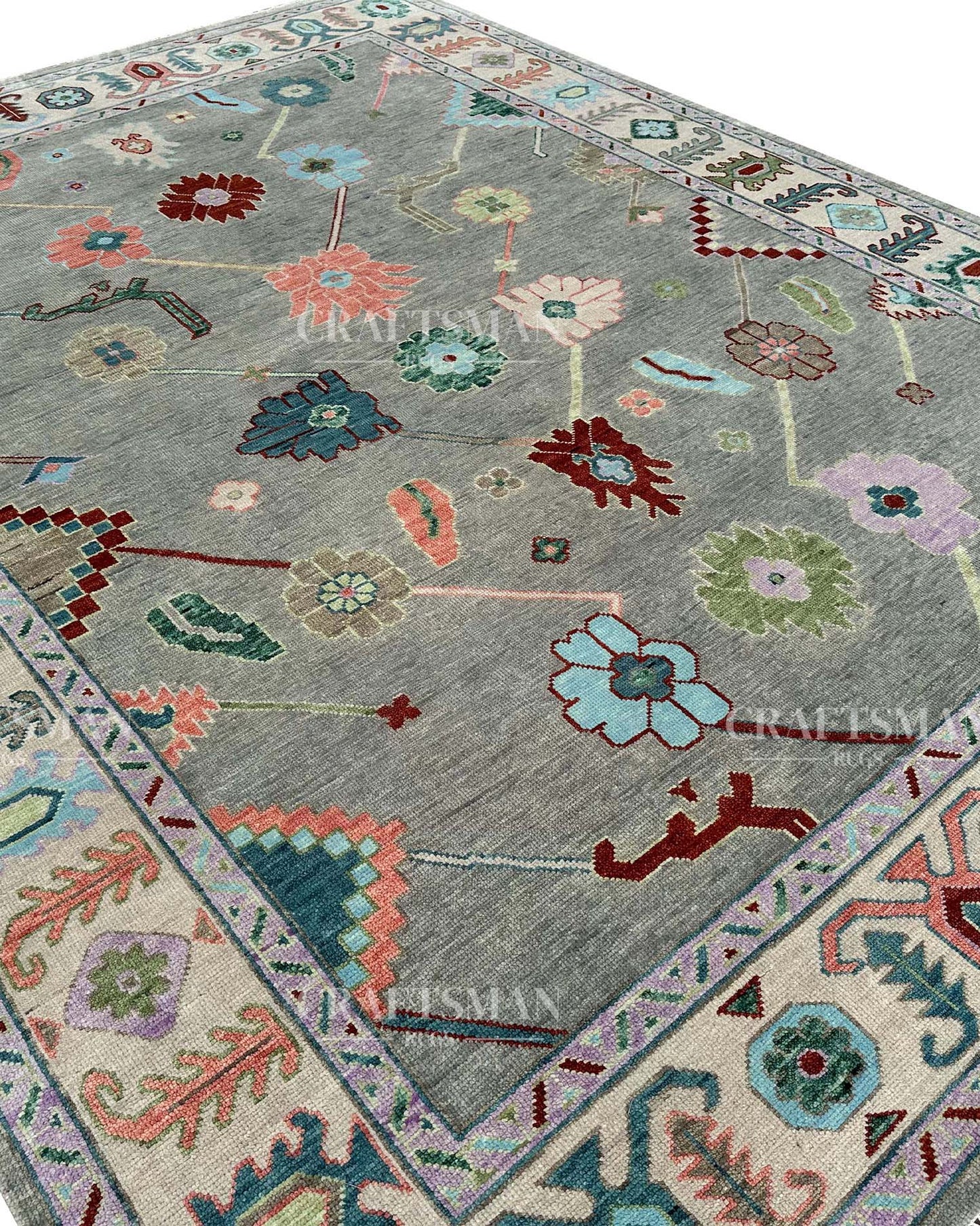 Lioris Wool Hand-Knotted Oushak-Inspired Rug