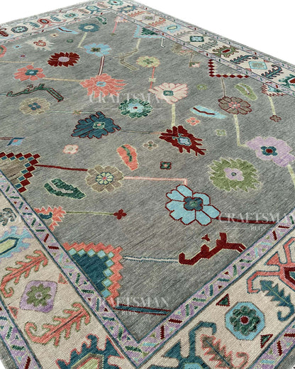 Lioris Wool Hand-Knotted Oushak-Inspired Rug