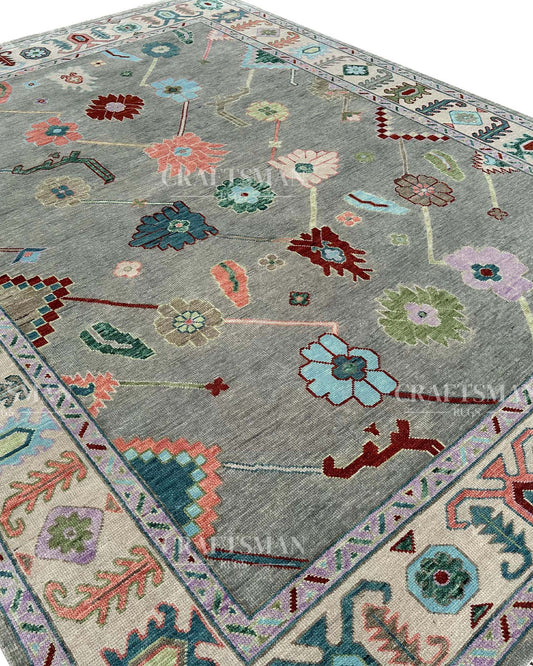 Lioris Wool Hand-Knotted Oushak-Inspired Rug