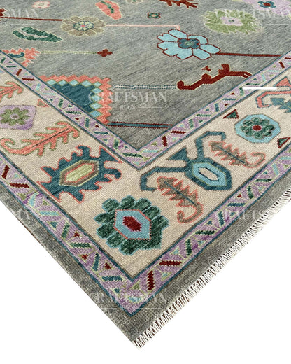 Lioris Wool Hand-Knotted Oushak-Inspired Rug