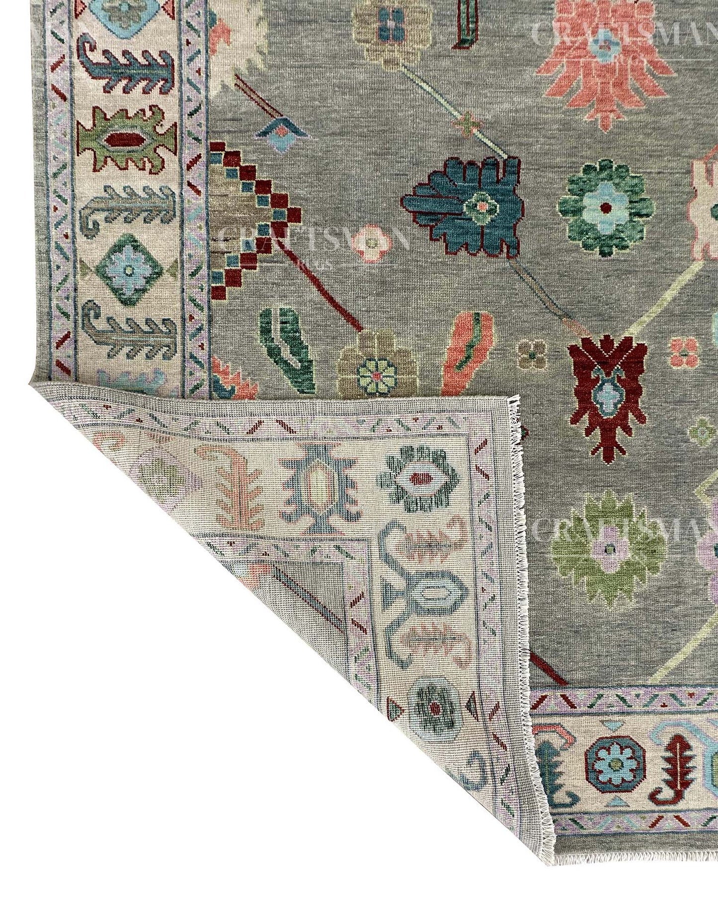 Lioris Wool Hand-Knotted Oushak-Inspired Rug