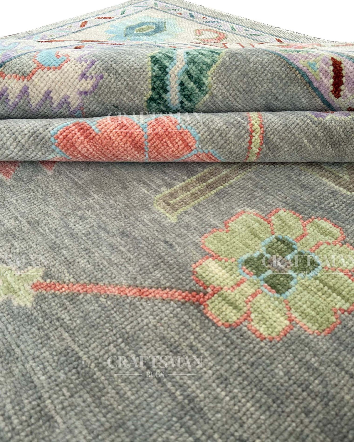 Lioris Wool Hand-Knotted Oushak-Inspired Rug