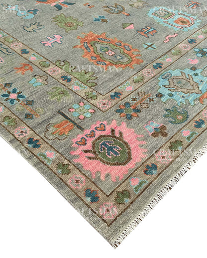 Aurlen Wool Hand-Knotted Oushak-Inspired Rug