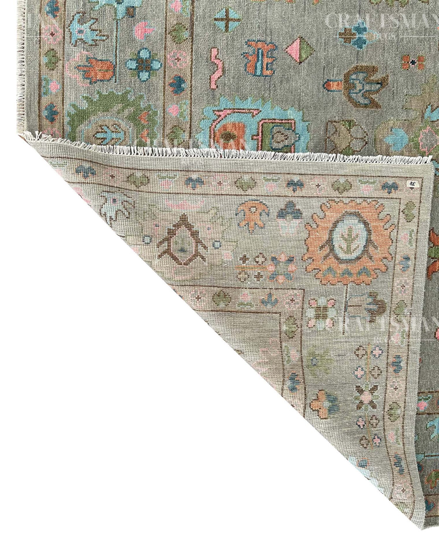 Aurlen Wool Hand-Knotted Oushak-Inspired Rug