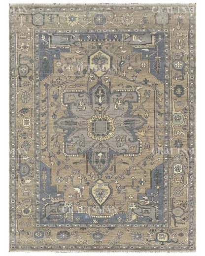 Vellis Wool Hand-Knotted Oushak-Inspired Rug