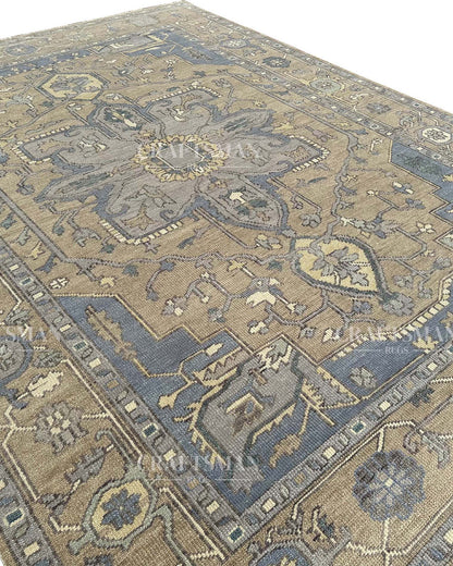 Vellis Wool Hand-Knotted Oushak-Inspired Rug