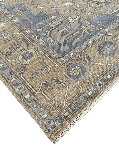 Vellis Wool Hand-Knotted Oushak-Inspired Rug