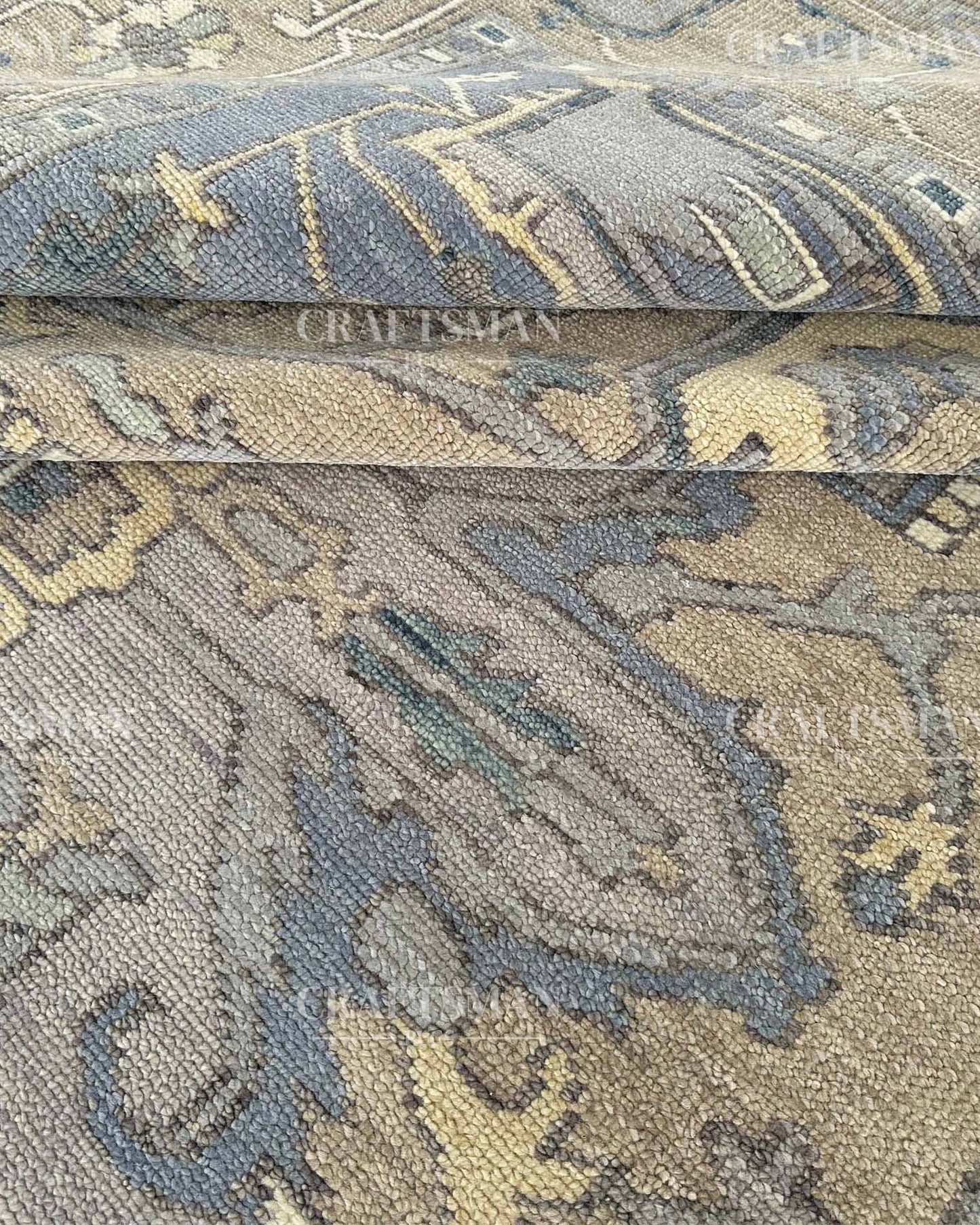 Vellis Wool Hand-Knotted Oushak-Inspired Rug