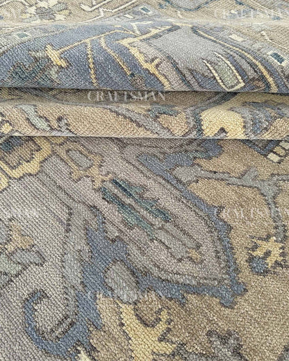 Vellis Wool Hand-Knotted Oushak-Inspired Rug