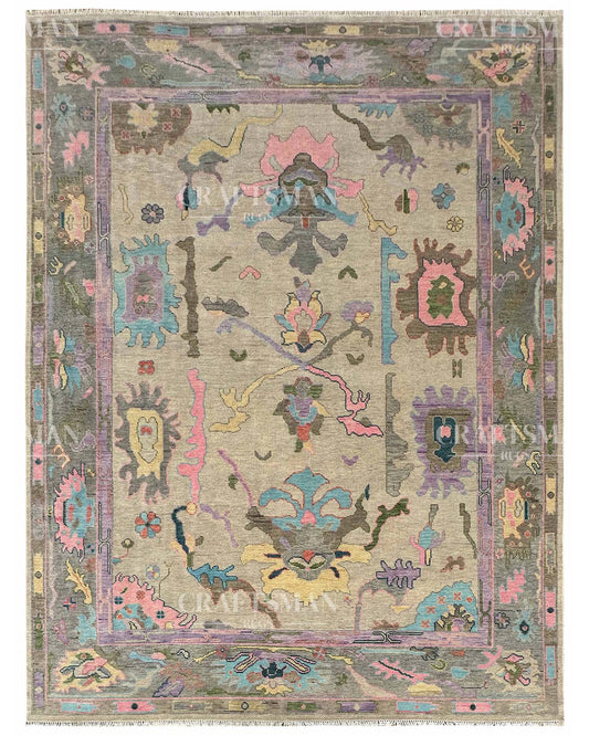 Noryn Wool Hand-Knotted Oushak-Inspired Rug