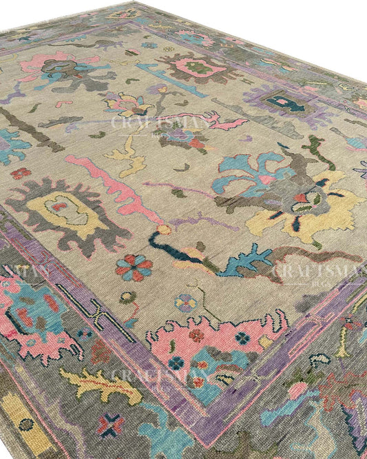Noryn Wool Hand-Knotted Oushak-Inspired Rug