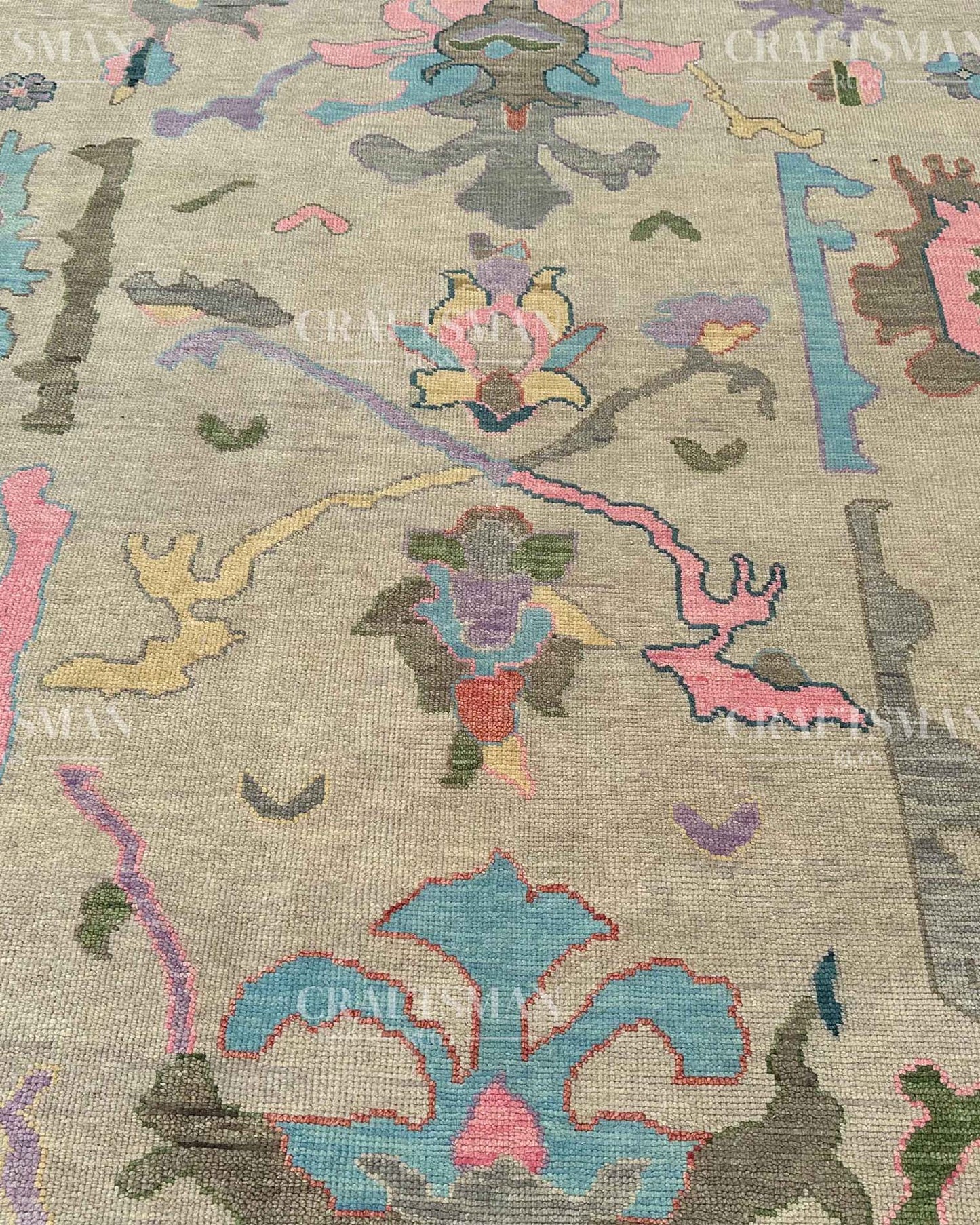 Noryn Wool Hand-Knotted Oushak-Inspired Rug