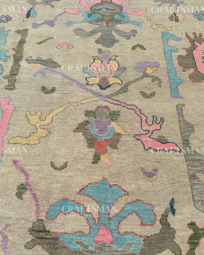 Noryn Wool Hand-Knotted Oushak-Inspired Rug