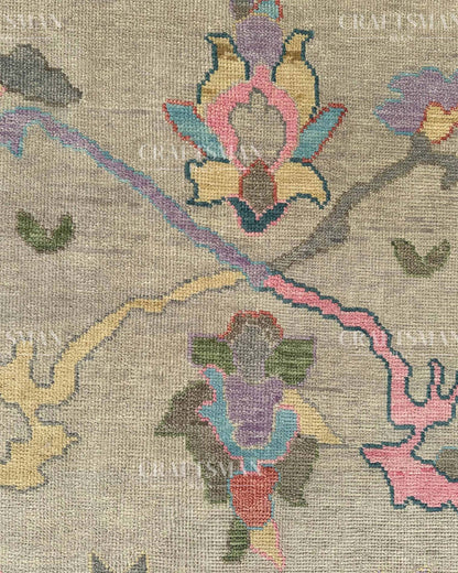 Noryn Wool Hand-Knotted Oushak-Inspired Rug