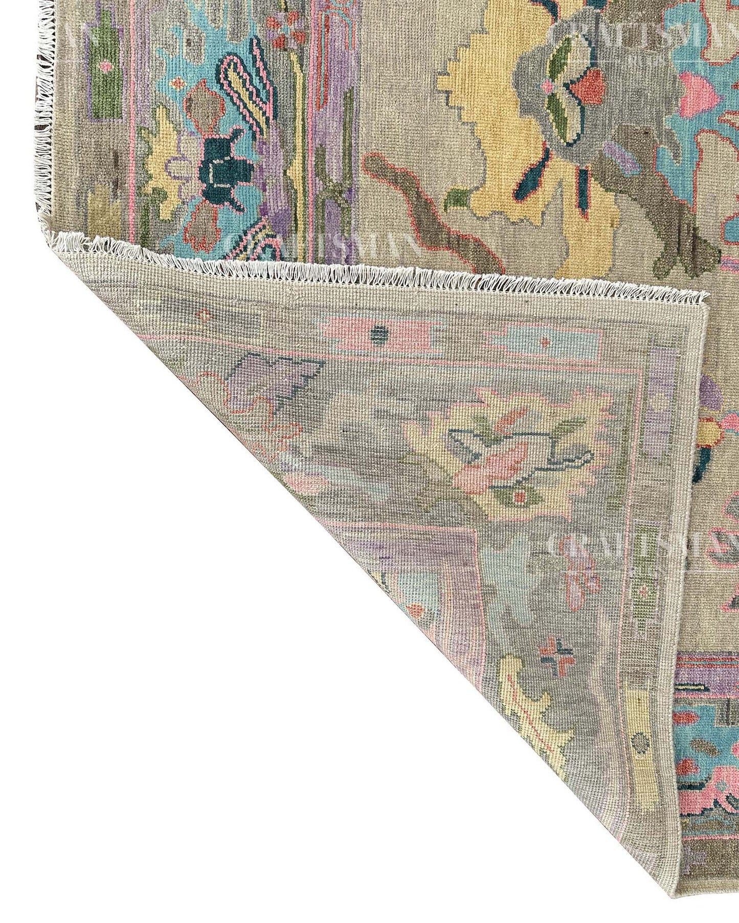 Noryn Wool Hand-Knotted Oushak-Inspired Rug