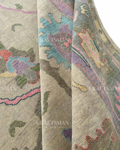 Noryn Wool Hand-Knotted Oushak-Inspired Rug