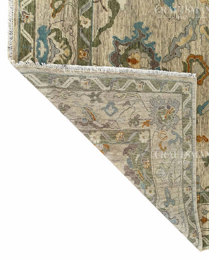 Olren Wool Hand-Knotted Oushak-Inspired Rug
