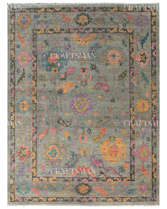 Avron Wool Hand-Knotted Oushak-Inspired Rug