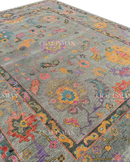 Avron Wool Hand-Knotted Oushak-Inspired Rug