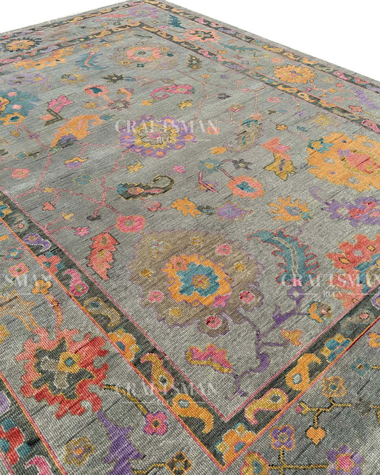 Avron Wool Hand-Knotted Oushak-Inspired Rug