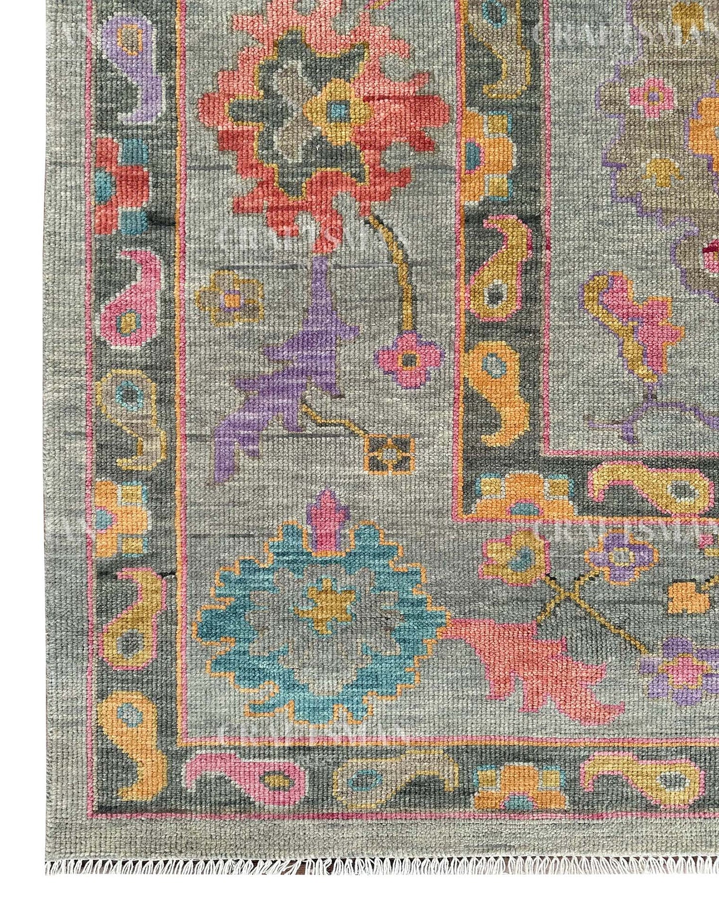 Avron Wool Hand-Knotted Oushak-Inspired Rug