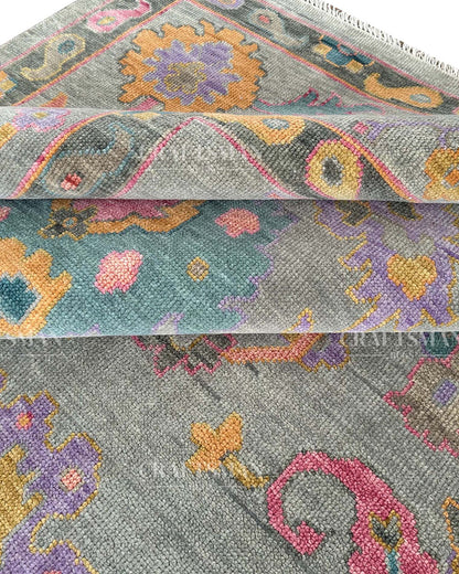 Avron Wool Hand-Knotted Oushak-Inspired Rug