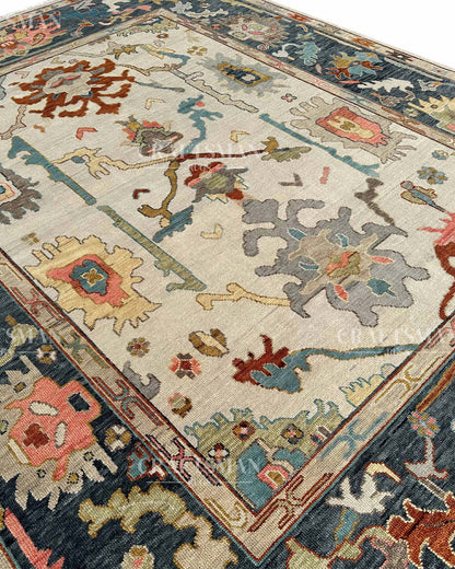 Delys Wool Hand-Knotted Oushak-Inspired Rug