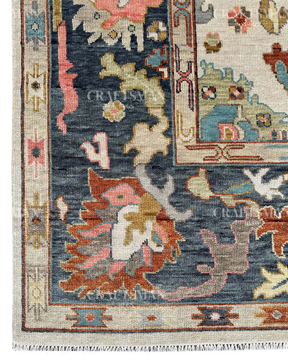 Delys Wool Hand-Knotted Oushak-Inspired Rug
