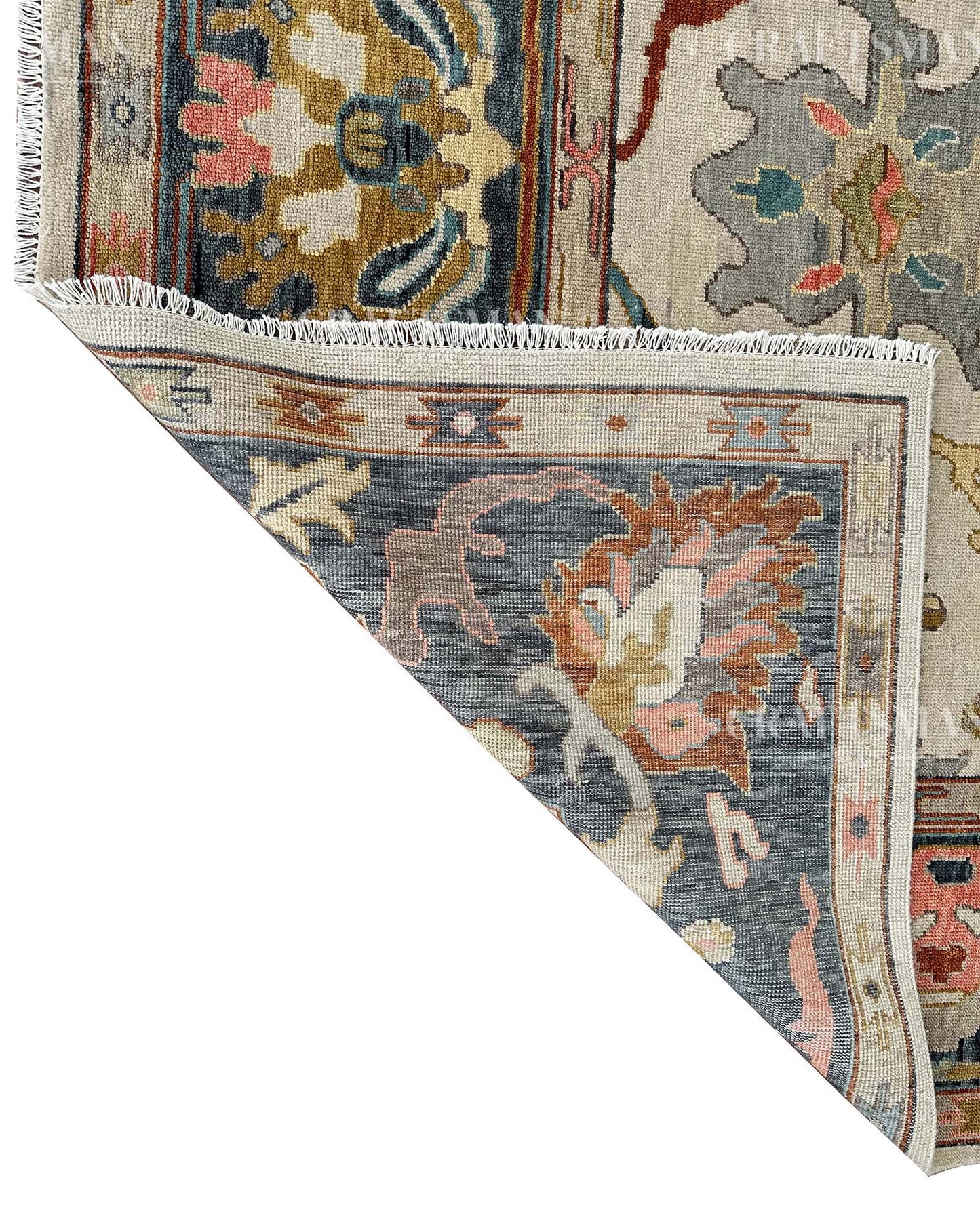 Delys Wool Hand-Knotted Oushak-Inspired Rug