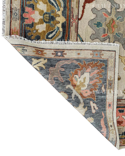 Delys Wool Hand-Knotted Oushak-Inspired Rug