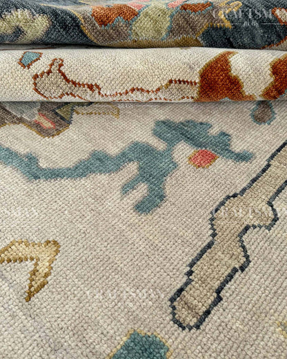 Delys Wool Hand-Knotted Oushak-Inspired Rug