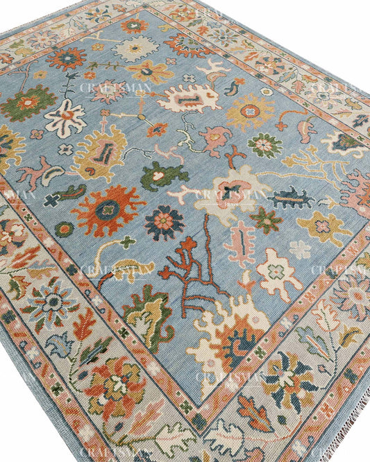Knatura Wool Hand-Knotted Oushak-Inspired Rug