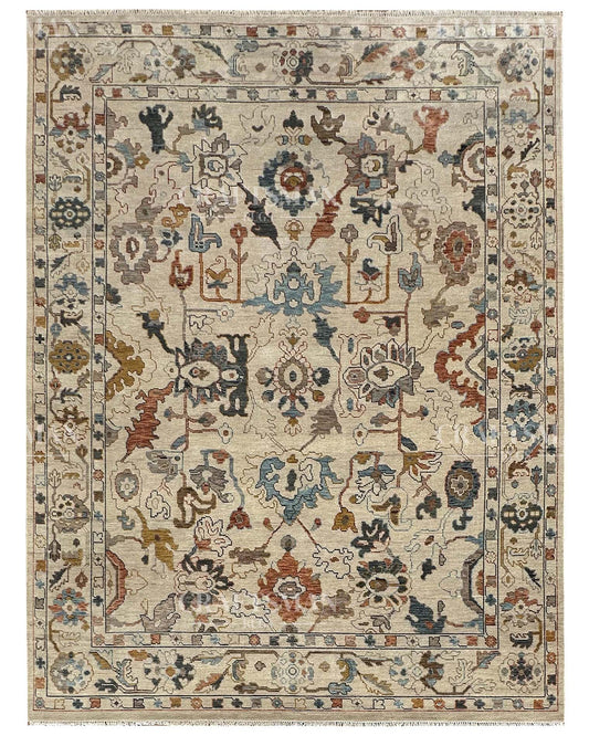Lorven Wool Hand-Knotted Oushak-Inspired Rug